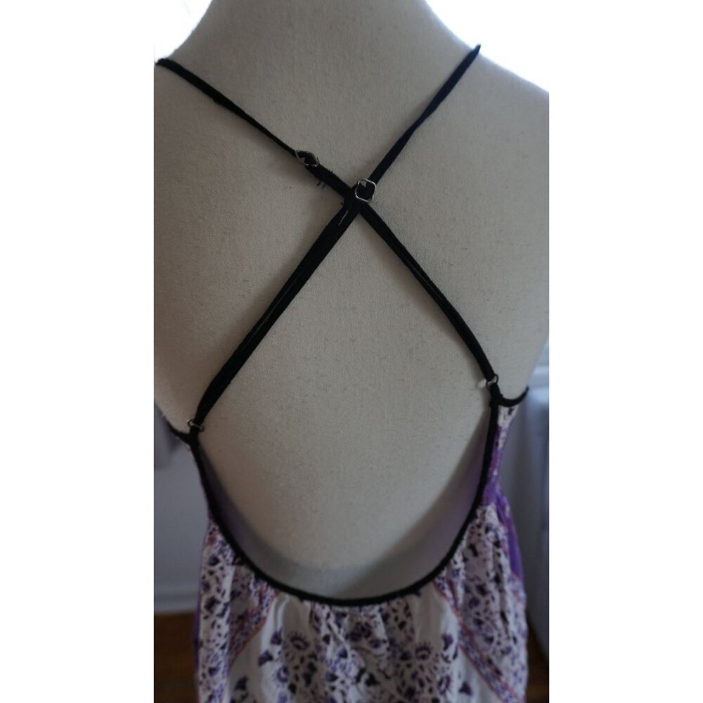 Purple Floral Print Maxi Dress - Size S - Picture 7 of 13